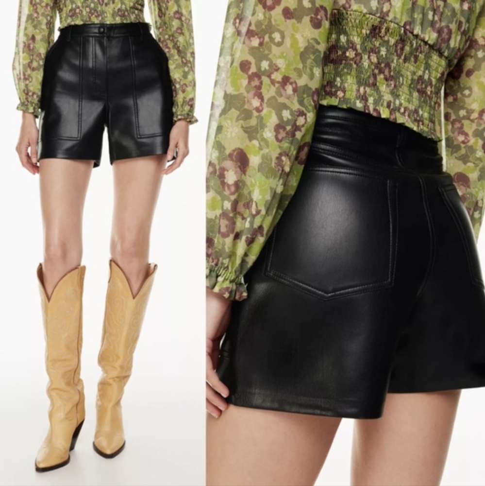 Butter soft utility leather shorts